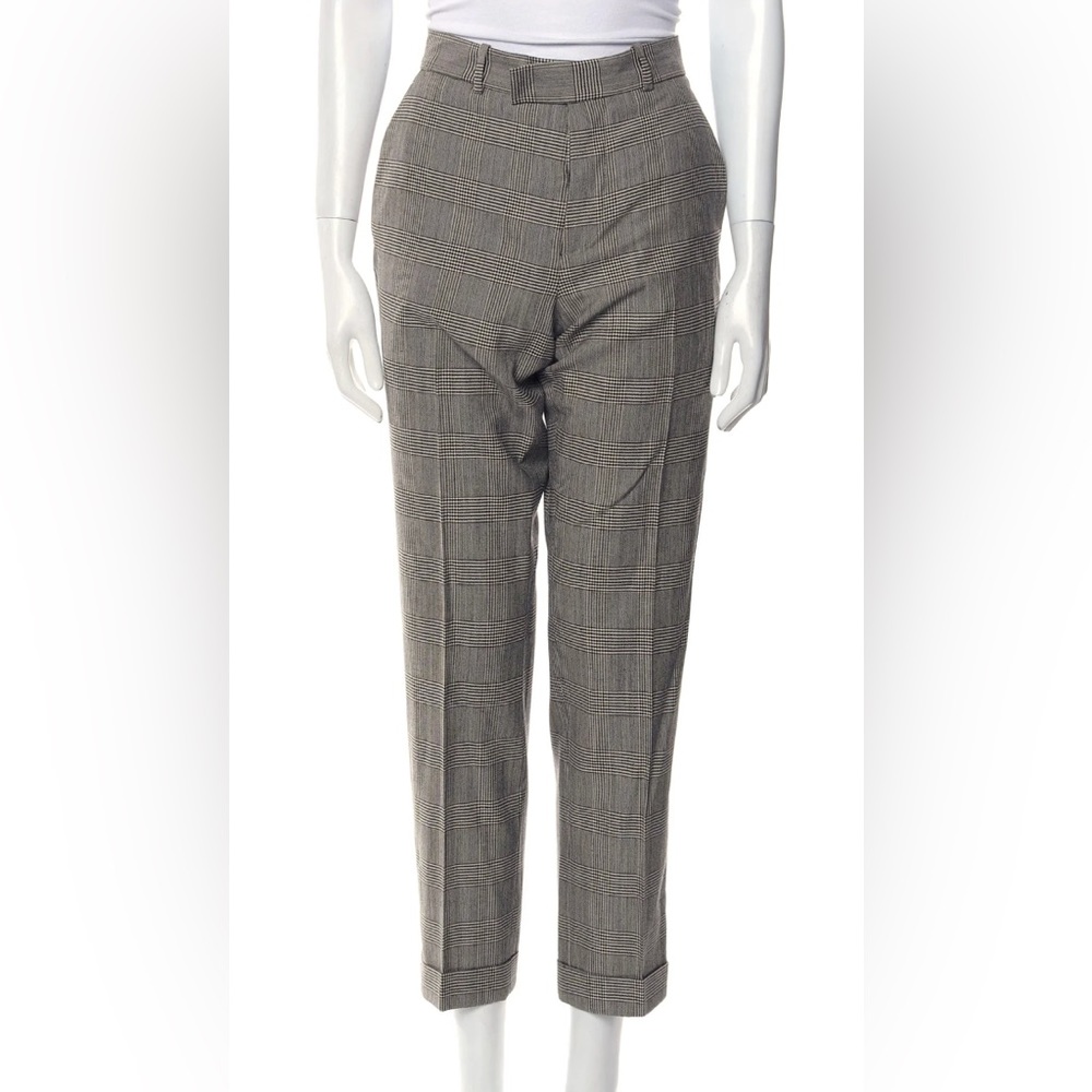 Alexander McQueen Houndstooth Plaid Print Straight Leg Pants size 31